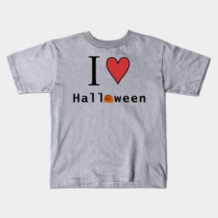 I Love Halloween Horror and Pumpkin Kids T-Shirt